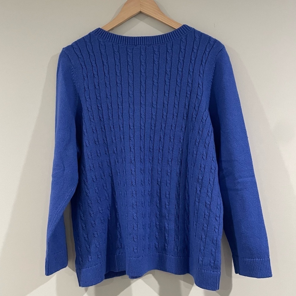 Talbots Super-Soft Cable Knit Sweater – Royal Blue Plus Size 2X Petite NWT, Cozy - Picture 12 of 15